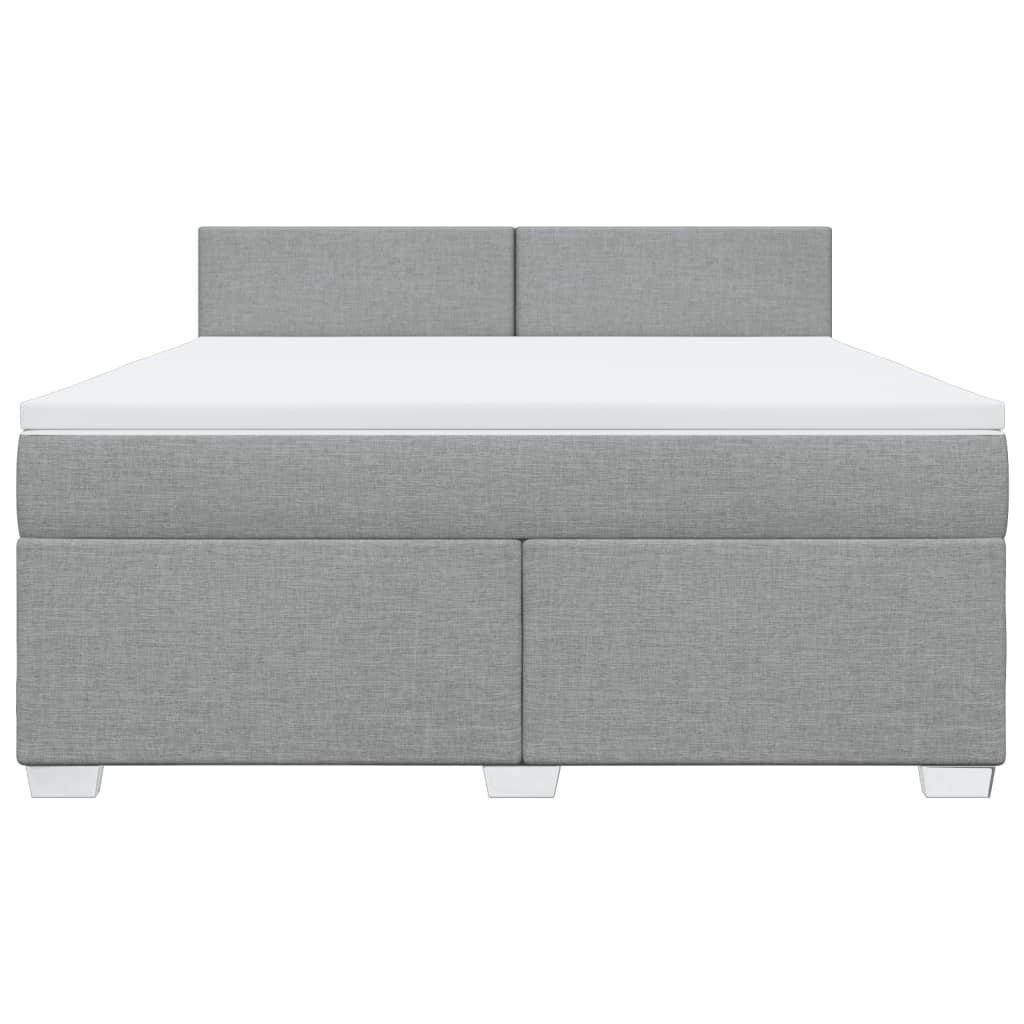 Giroletto a Molle con Materasso Grigio Chiaro180x200 cm Tessuto