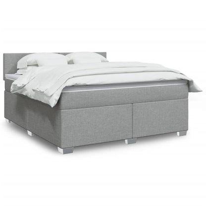 Giroletto a Molle con Materasso Grigio Chiaro180x200 cm Tessuto
