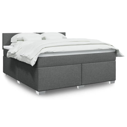 Giroletto a Molle con Materasso Grigio Scuro 180x200 cm Tessuto