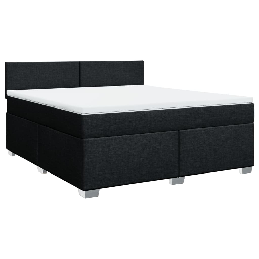 Giroletto a Molle con Materasso Nero 180x200 cm in Tessuto