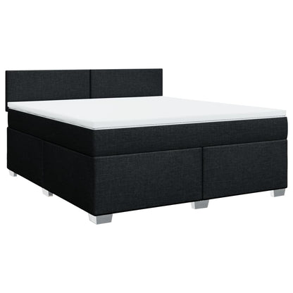 Giroletto a Molle con Materasso Nero 180x200 cm in Tessuto