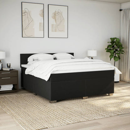 Giroletto a Molle con Materasso Nero 180x200 cm in Tessuto