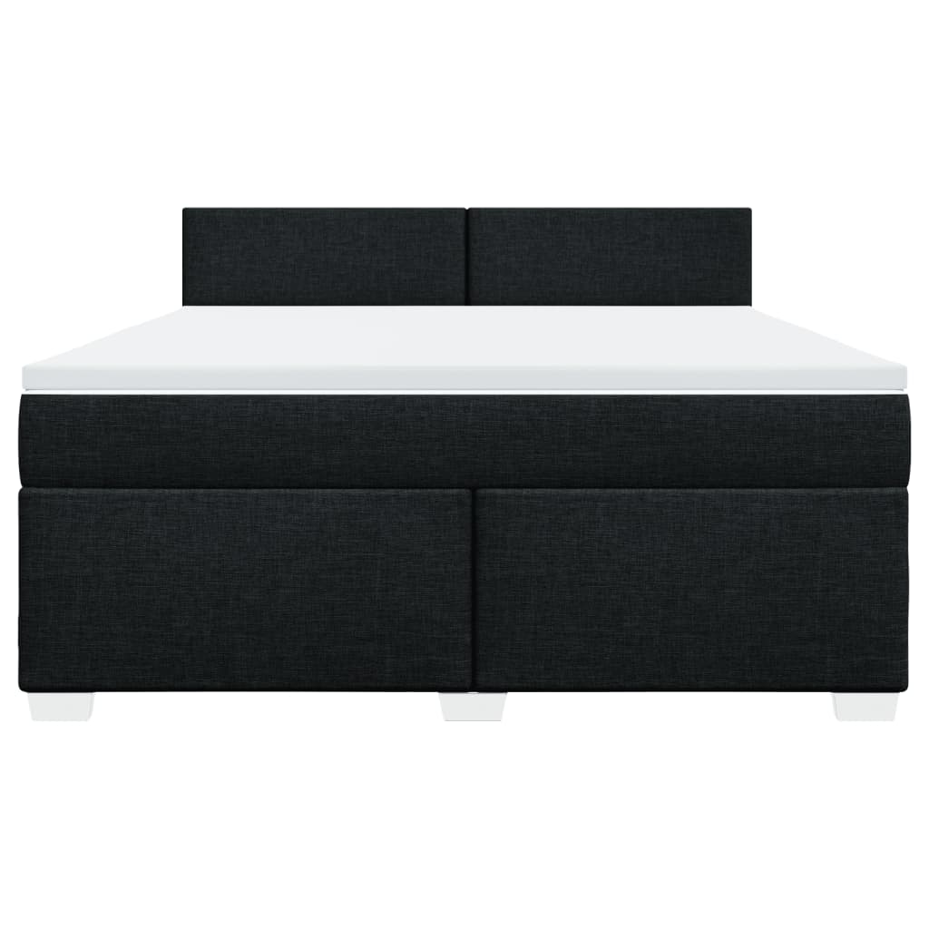 Giroletto a Molle con Materasso Nero 180x200 cm in Tessuto