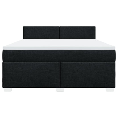 Giroletto a Molle con Materasso Nero 180x200 cm in Tessuto