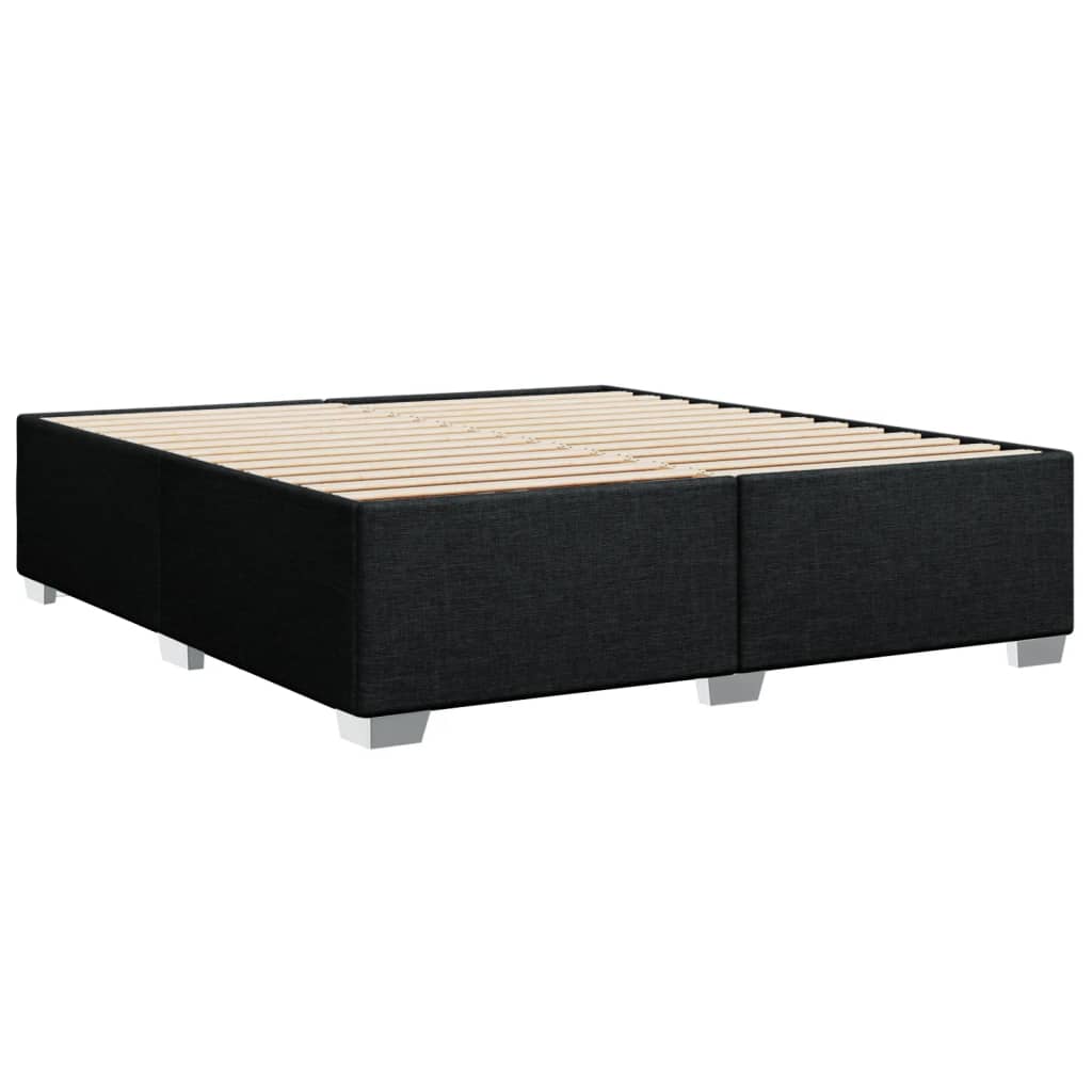 Giroletto a Molle con Materasso Nero 180x200 cm in Tessuto