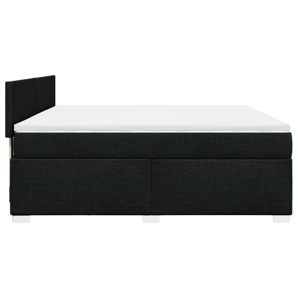 Giroletto a Molle con Materasso Nero 180x200 cm in Tessuto