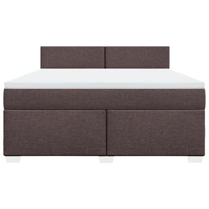 Giroletto a Molle con Materasso Marrone Scuro 180x200cm Tessuto