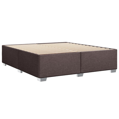 Giroletto a Molle con Materasso Marrone Scuro 180x200cm Tessuto