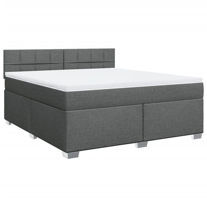 Giroletto a Molle con Materasso Grigio Scuro 180x200 cm Tessuto