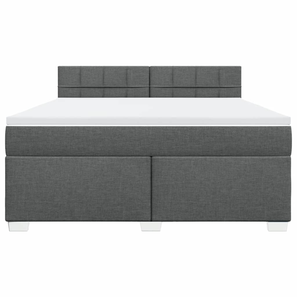 Giroletto a Molle con Materasso Grigio Scuro 180x200 cm Tessuto