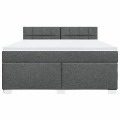 Giroletto a Molle con Materasso Grigio Scuro 180x200 cm Tessuto