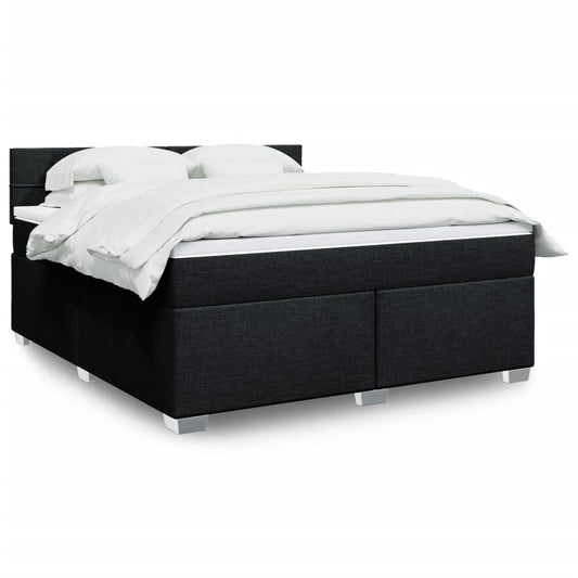 Giroletto a Molle con Materasso Nero 180x200 cm in Tessuto | homemem39