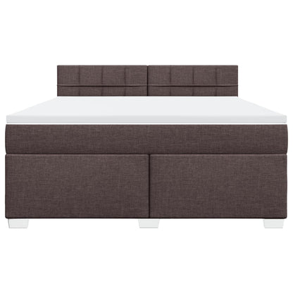 Giroletto a Molle con Materasso Marrone Scuro 180x200cm Tessuto