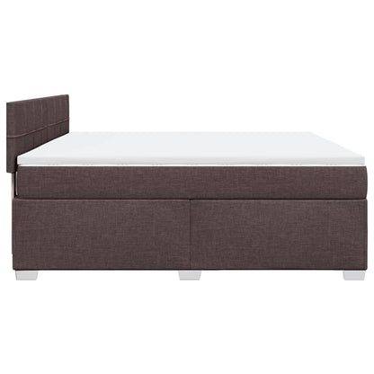 Giroletto a Molle con Materasso Marrone Scuro 180x200cm Tessuto