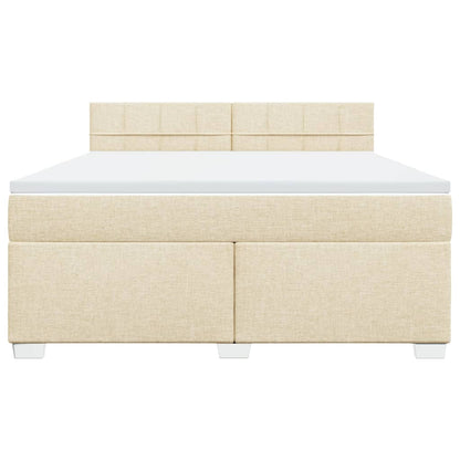 Giroletto a Molle con Materasso Crema 180x200 cm in Tessuto - homemem39