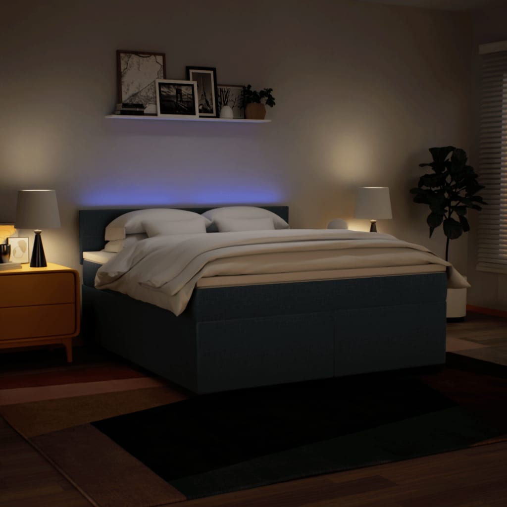 Giroletto a Molle con Materasso Blu 180x200 cm in Tessuto | homemem39