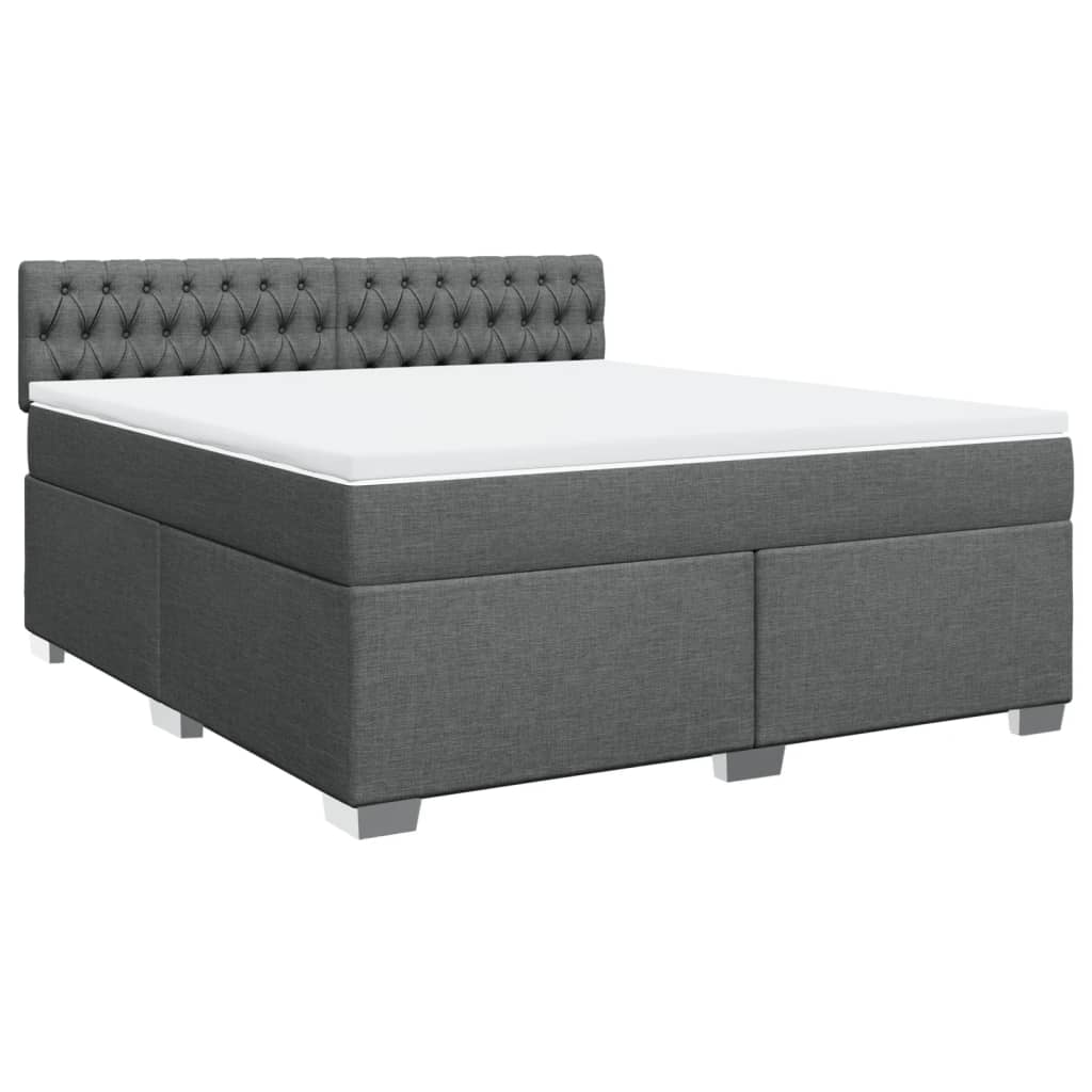 Giroletto a Molle con Materasso Grigio Scuro 180x200 cm Tessuto