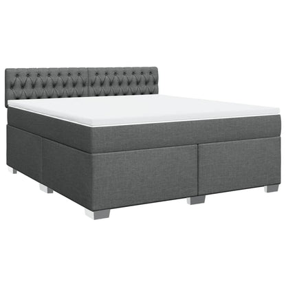 Giroletto a Molle con Materasso Grigio Scuro 180x200 cm Tessuto
