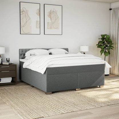Giroletto a Molle con Materasso Grigio Scuro 180x200 cm Tessuto