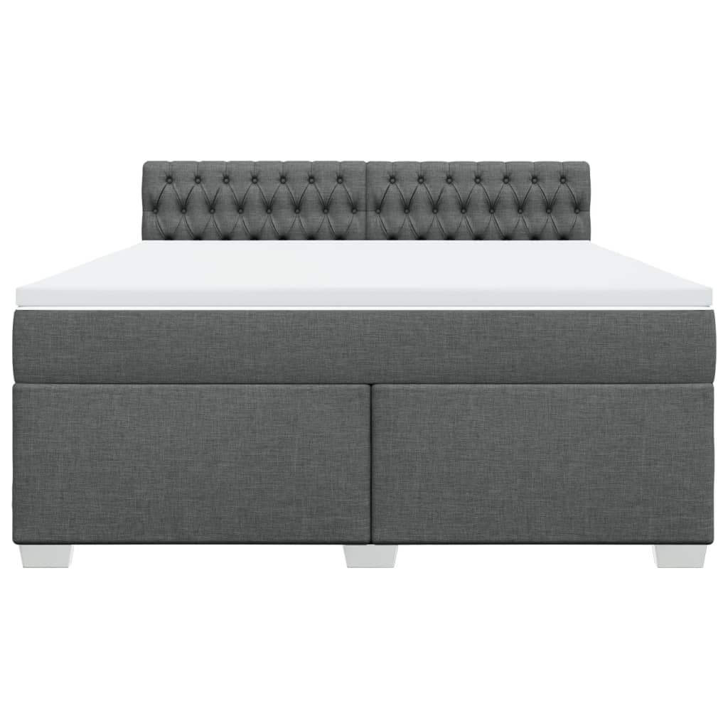 Giroletto a Molle con Materasso Grigio Scuro 180x200 cm Tessuto