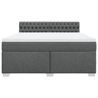 Giroletto a Molle con Materasso Grigio Scuro 180x200 cm Tessuto