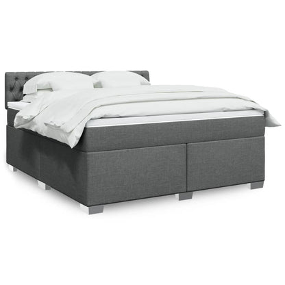Giroletto a Molle con Materasso Grigio Scuro 180x200 cm Tessuto