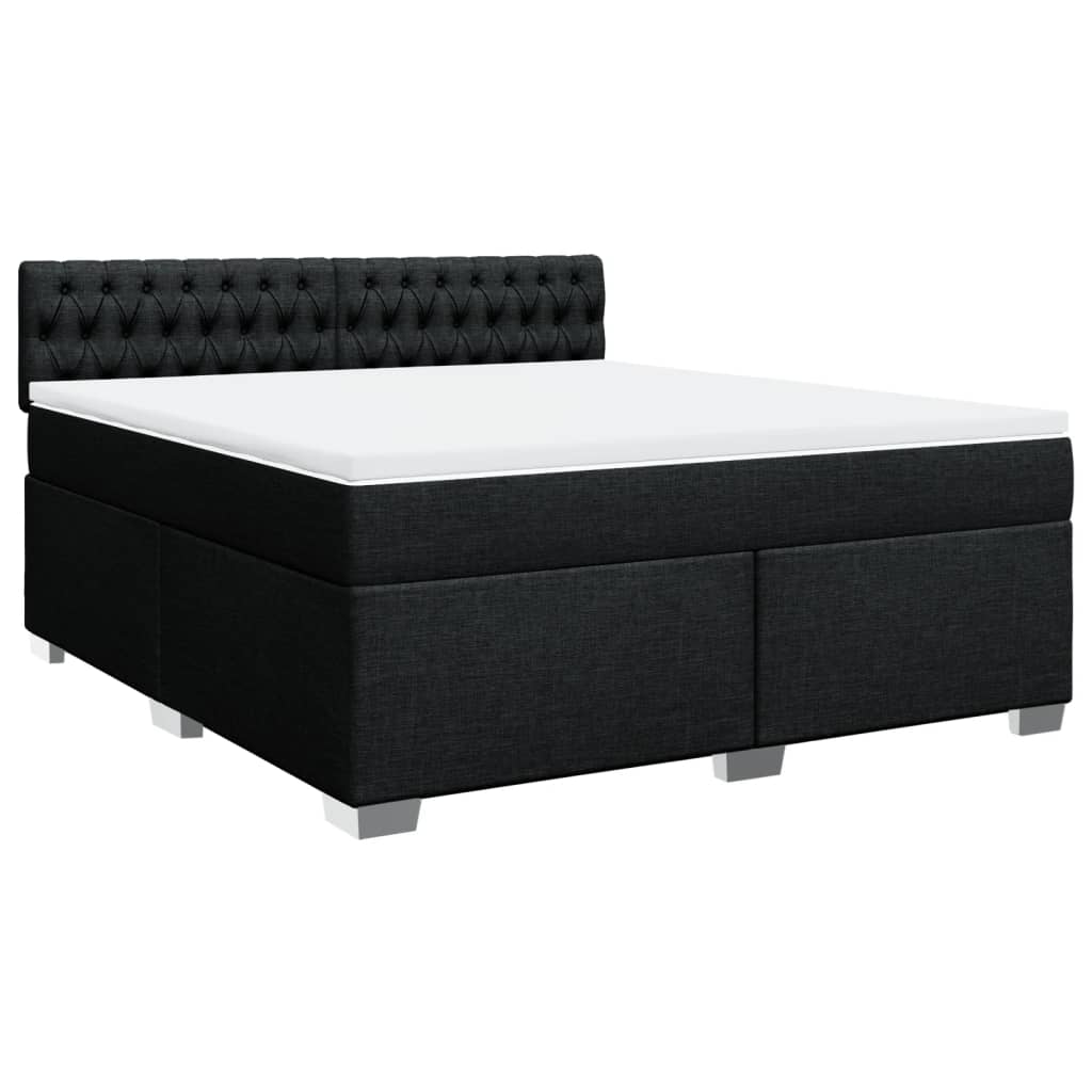 Giroletto a Molle con Materasso Nero 180x200 cm in Tessuto | homemem39