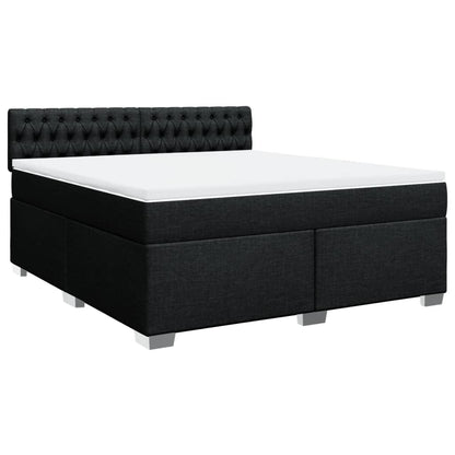 Giroletto a Molle con Materasso Nero 180x200 cm in Tessuto | homemem39