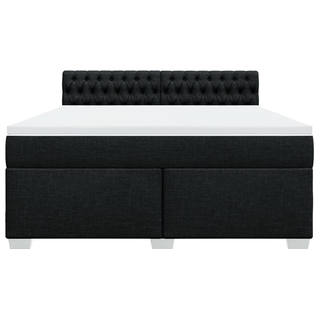 Giroletto a Molle con Materasso Nero 180x200 cm in Tessuto | homemem39