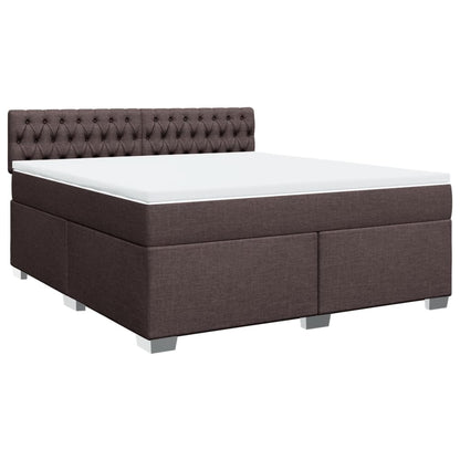 Giroletto a Molle con Materasso Marrone Scuro 180x200cm Tessuto
