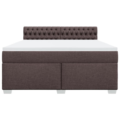 Giroletto a Molle con Materasso Marrone Scuro 180x200cm Tessuto