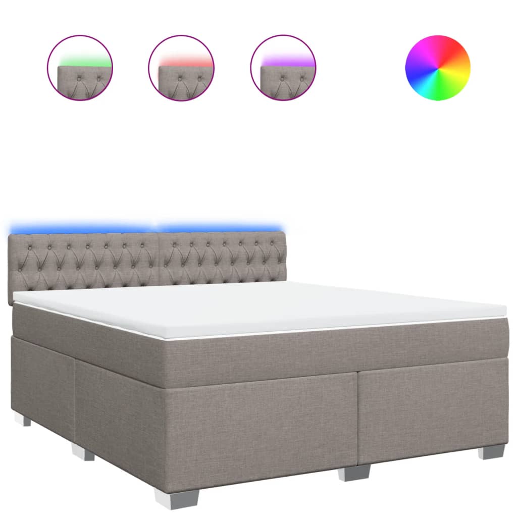 Giroletto a Molle con Materasso Tortora 180x200 cm in Tessuto | homemem39
