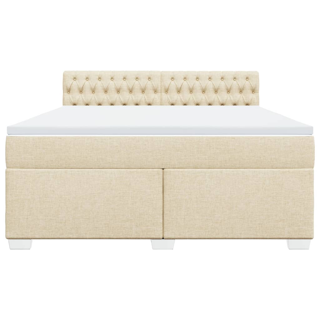 Giroletto a Molle con Materasso Crema 180x200 cm in Tessuto | homemem39