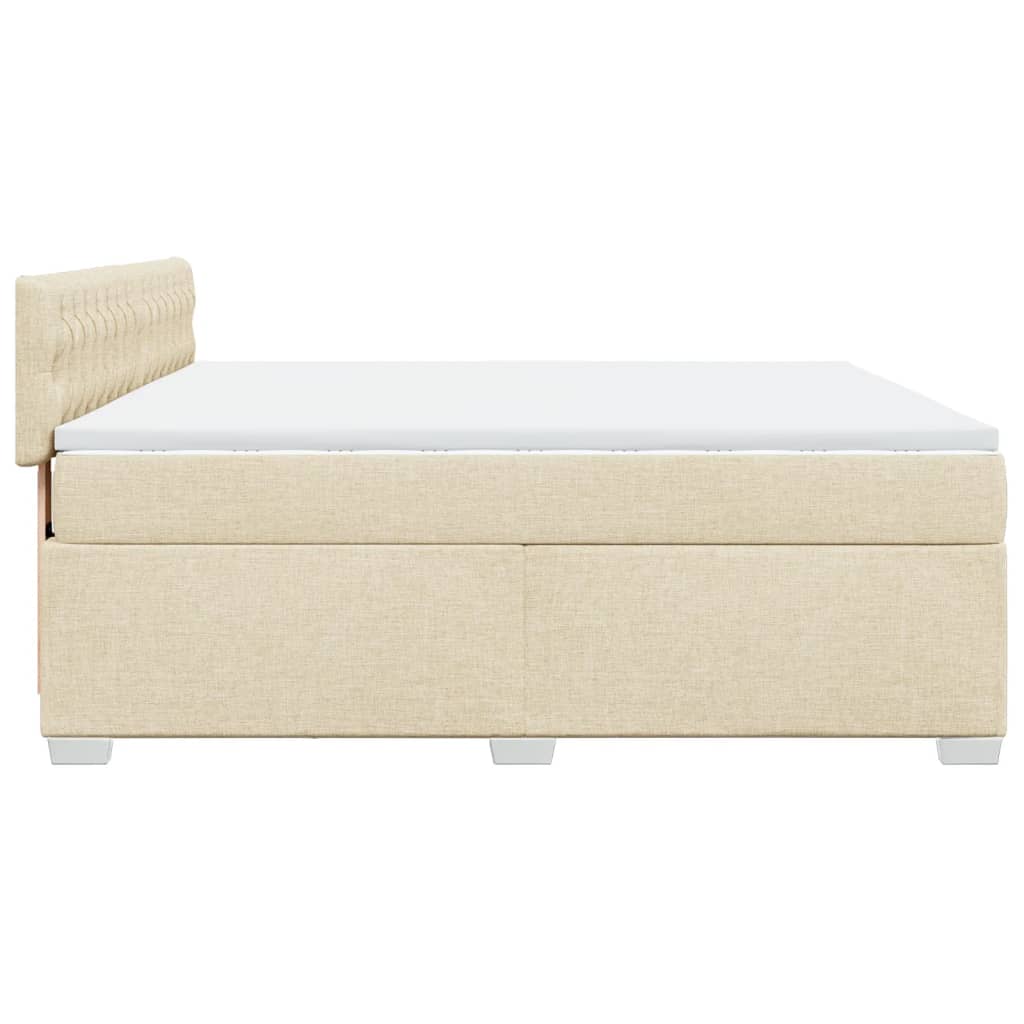 Giroletto a Molle con Materasso Crema 180x200 cm in Tessuto | homemem39
