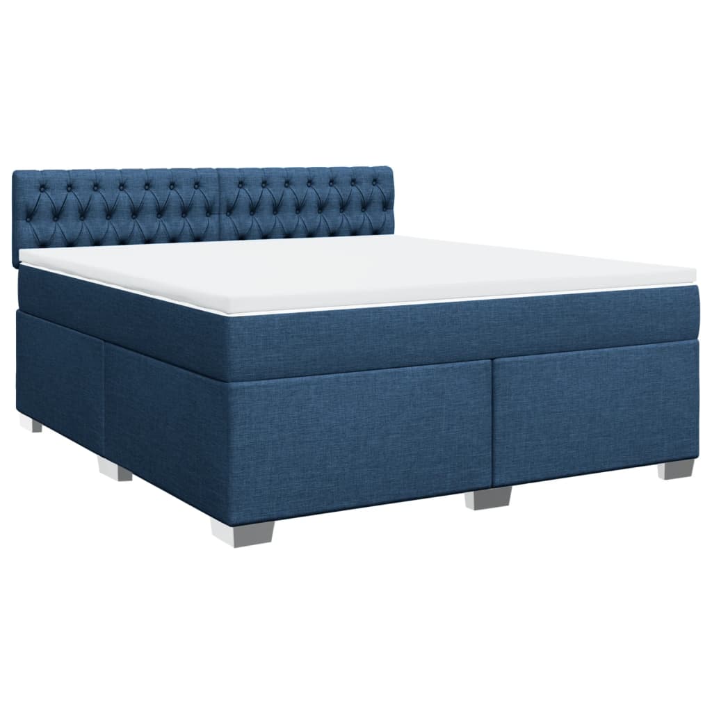 Giroletto a Molle con Materasso Blu 180x200 cm in Tessuto | homemem39