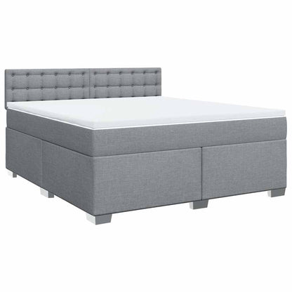 Giroletto a Molle con Materasso Grigio Chiaro180x200 cm Tessuto