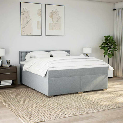 Giroletto a Molle con Materasso Grigio Chiaro180x200 cm Tessuto
