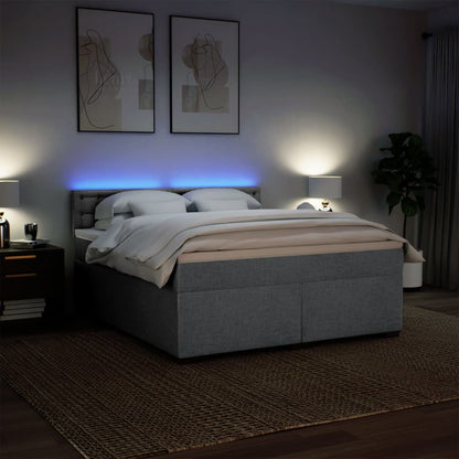 Giroletto a Molle con Materasso Grigio Chiaro180x200 cm Tessuto - homemem39