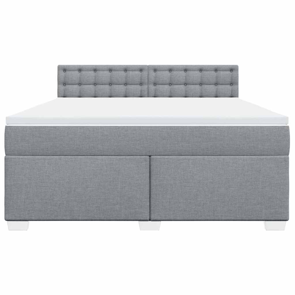 Giroletto a Molle con Materasso Grigio Chiaro180x200 cm Tessuto