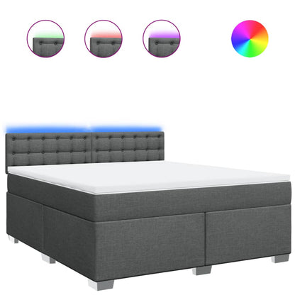 Giroletto a Molle con Materasso Grigio Scuro 180x200 cm Tessuto - homemem39