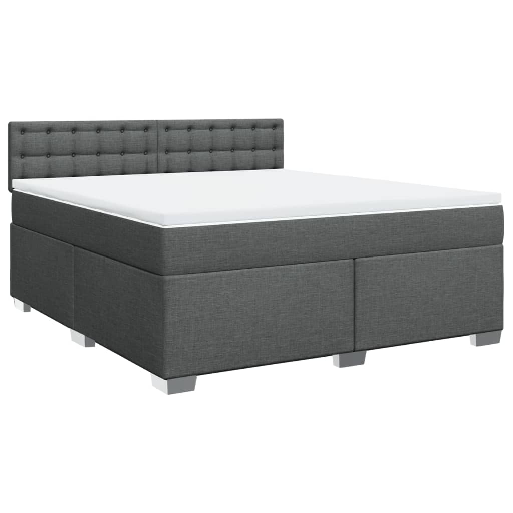 Giroletto a Molle con Materasso Grigio Scuro 180x200 cm Tessuto