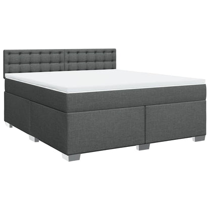 Giroletto a Molle con Materasso Grigio Scuro 180x200 cm Tessuto