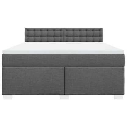 Giroletto a Molle con Materasso Grigio Scuro 180x200 cm Tessuto