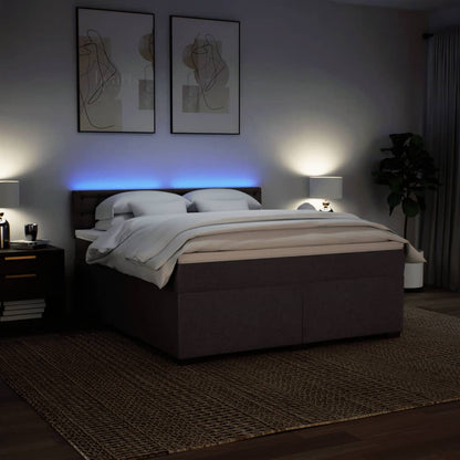 Giroletto a Molle con Materasso Marrone Scuro 180x200cm Tessuto