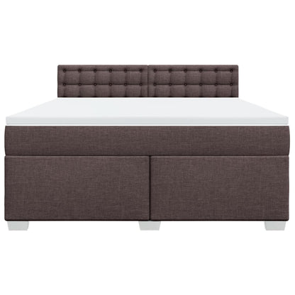Giroletto a Molle con Materasso Marrone Scuro 180x200cm Tessuto