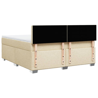 Giroletto a Molle con Materasso Crema 180x200 cm in Tessuto