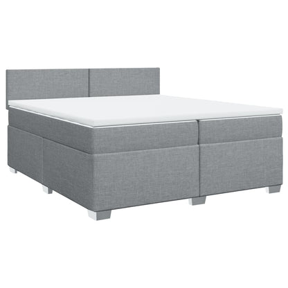 Giroletto a Molle con Materasso Grigio Chiaro 200x200cm Tessuto