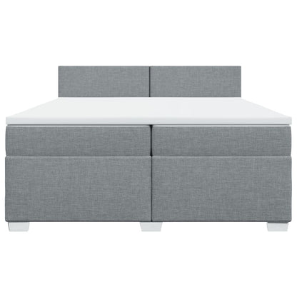 Giroletto a Molle con Materasso Grigio Chiaro 200x200cm Tessuto
