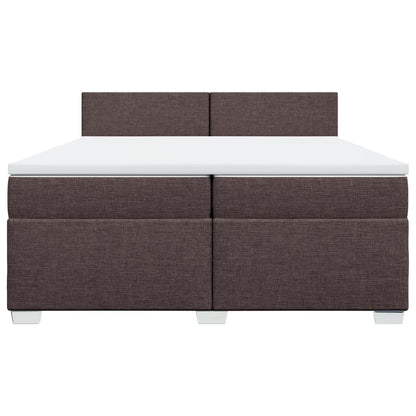Giroletto a Molle con Materasso Marrone Scuro 200x200cm Tessuto