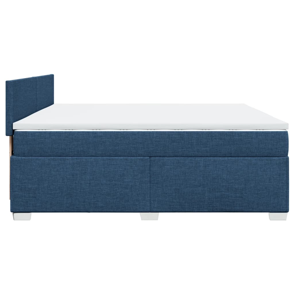 Giroletto a Molle con Materasso Blu 200x200 cm in Tessuto | homemem39